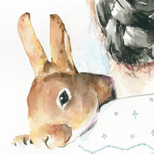 Acuarela conejo marrón