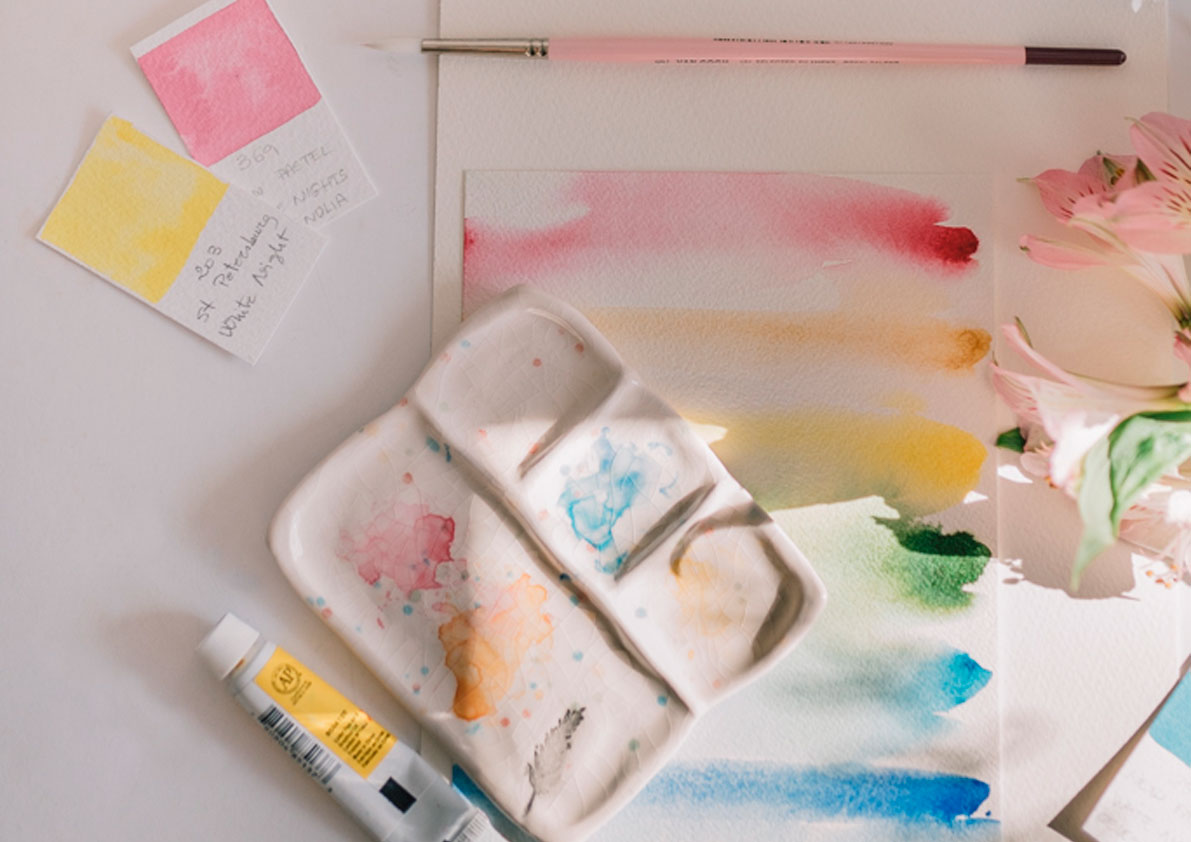 la humedad en el papel de acuarela