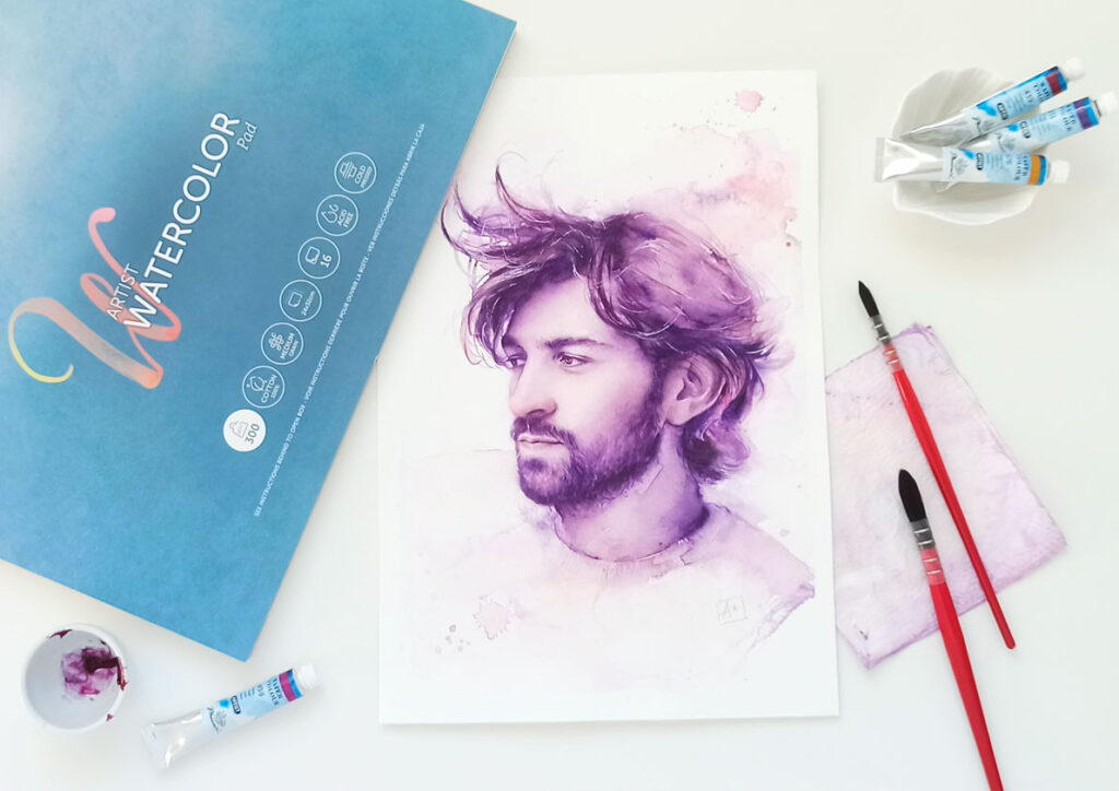 Pintar pelo con acuarela